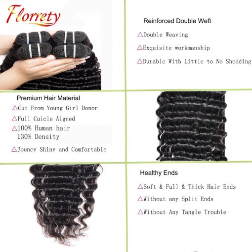 Brazilian Deep Wave Bundles Curly Natural Black - Image 2