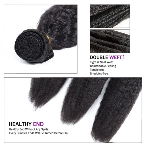 Kinky Straight Bundles Brazilian Virgin Remy Hair Extensions - Image 4