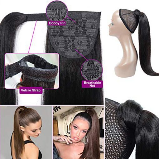Straight Brazilian Remy With Clip In Pony Tail - Image 3