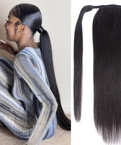 Straight Brazilian Remy With Clip In Pony Tail