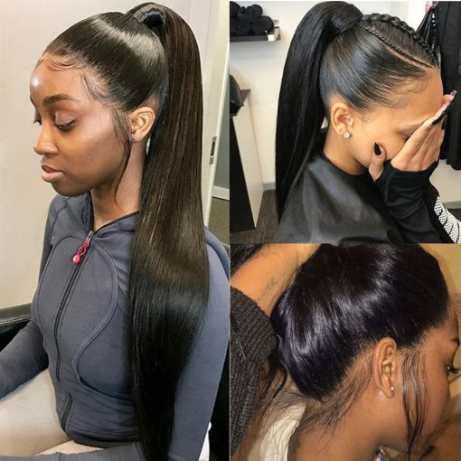 Straight Brazilian Remy With Clip In Pony Tail - Image 4