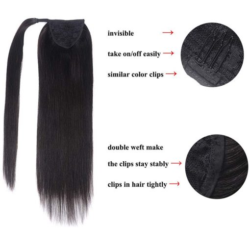 Straight Brazilian Remy With Clip In Pony Tail - Image 5