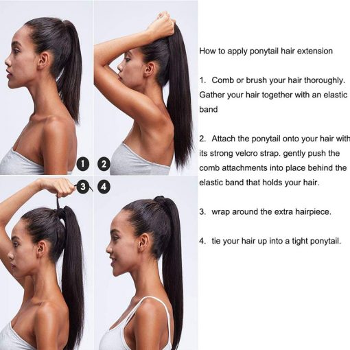 Straight Brazilian Remy With Clip In Pony Tail - Image 6