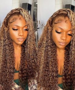 Honey Blonde Curly HD Lace Frontal Human Hair Wig 100% Natural Brazilian