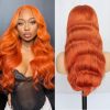 Ginger Body Wave Transparent Lace Front Human Hair Wig