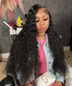 Brazilian Curly Water Wave Lace Front Wig Remy Human Hair