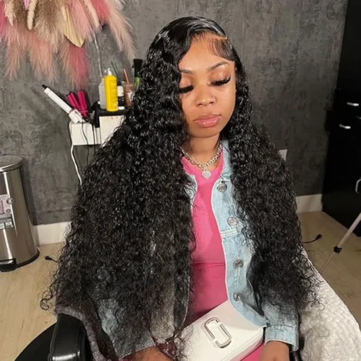 Brazilian Curly Water Wave Lace Front Wig Remy Human Hair