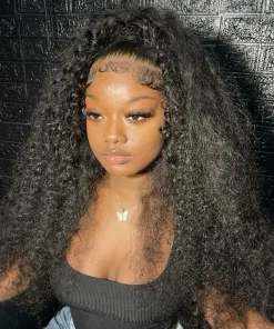 Deep Wave Lace Front Wig Human Hair 180% Density Curly