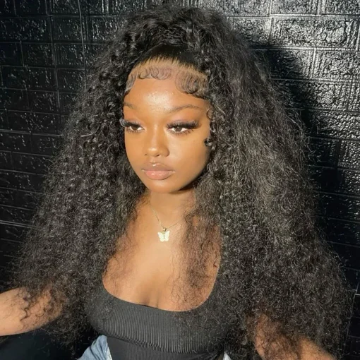 Deep Wave Lace Front Wig Human Hair 180% Density Curly