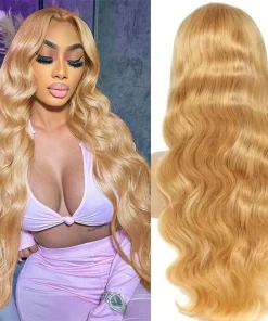 Honey Blonde #27 Lace Front Body Wave Human Hair Wig