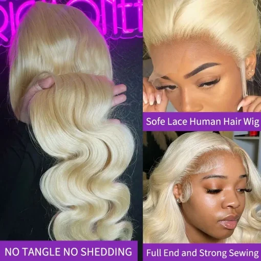 613 Blonde Body Wave 13x4 HD Lace Wig Pre-Plucked with Baby Hair - Image 3