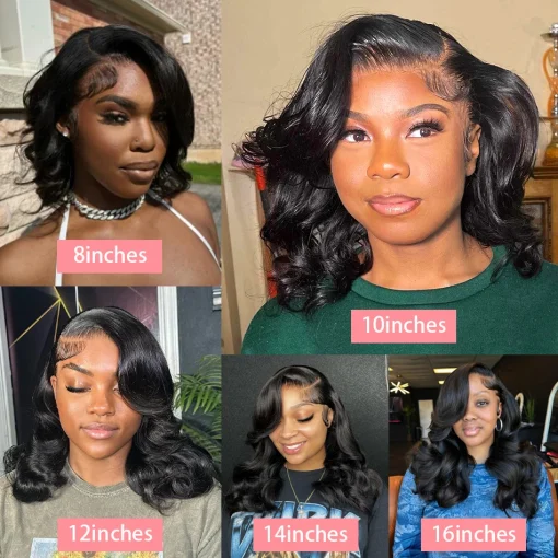 Short Bob Body Wave Lace Frontal Wig  Brazilian Remy - Image 5