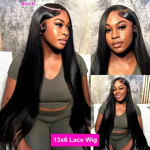 Brazilian Straight HD Human Hair Lace Frontal Wig - Image 3