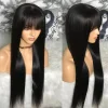 Bone Straight Remy Fringe Wig With Bangs