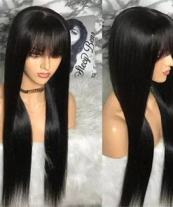 Bone Straight Remy Fringe Wig With Bangs