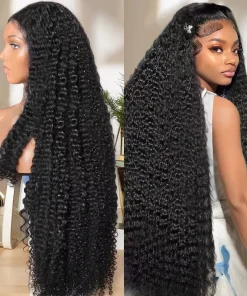 HD Lace Frontal Wig 40 Inch Deep Wave Curly Brazilian Human Hair