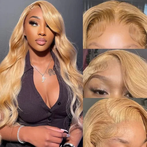 Honey Blonde #27 Lace Front Body Wave Human Hair Wig - Image 3