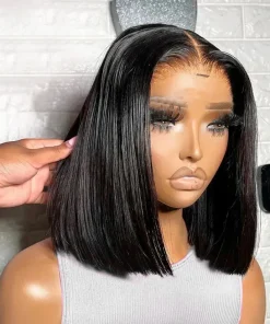 Straight Short Bob Lace Wig 100% Human Hair