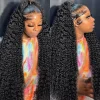 Curly Glueless Brazilian Frontal Wigs Ready to Wear HD Lace Deep Wave