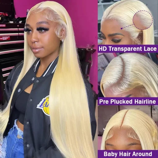 Blonde Lace Front Wig Human Hair 613 HD - Image 3