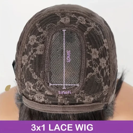 Bone Straight Remy Lace  Wig with Bangs - Image 6