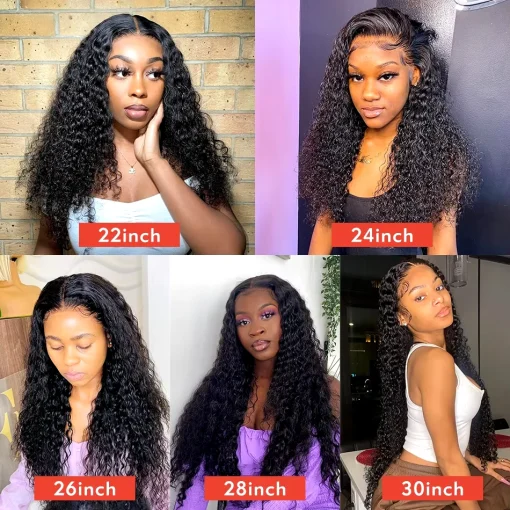 Curly Glueless Brazilian Frontal Wigs Ready to Wear HD Lace Deep Wave - Image 4