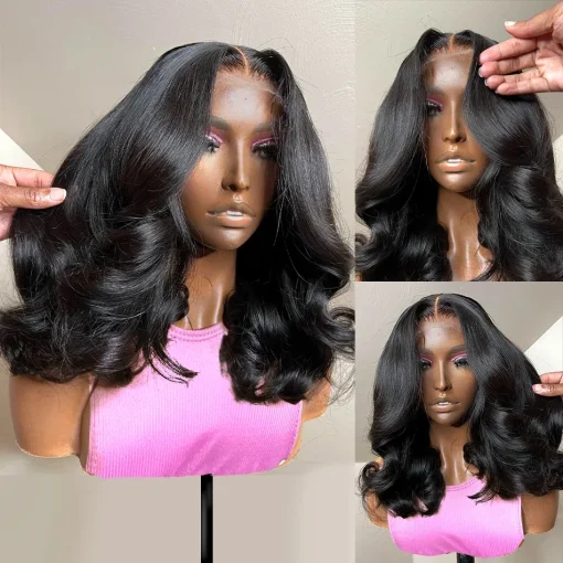 Short Bob Body Wave Lace Frontal Wig  Brazilian Remy - Image 2