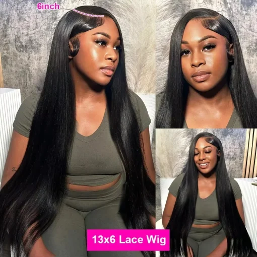 Bone Straight Brazilian Human Hair Hd Lace Wig - Image 2